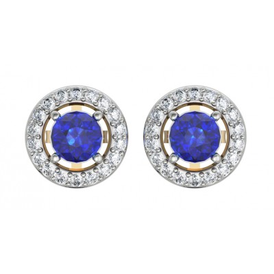 Sapphire & Diamond Cluster Earring